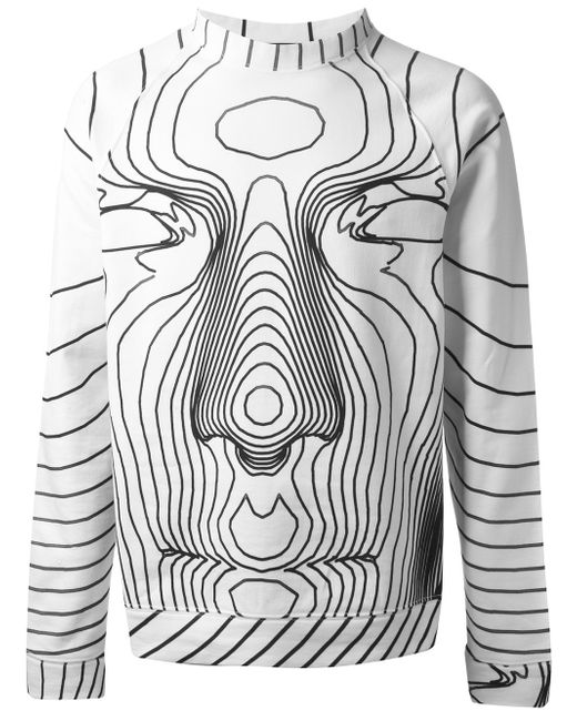 Christopher Kane White Face Digital Printed Sweatshirt for men