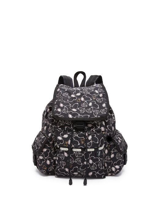 LeSportsac Voyager Backpack - Snoopy Shuffle Black