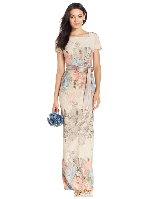 floral matelasse gown