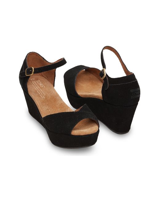 black suede platform wedges