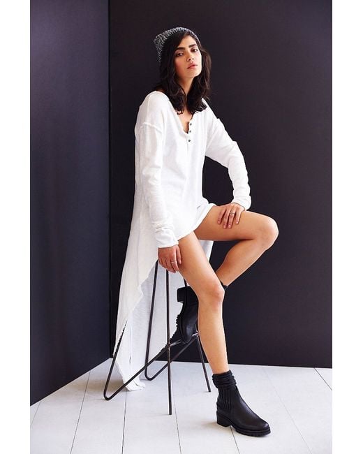 Truly Madly Deeply Extreme High Low Henley Top in White Lyst