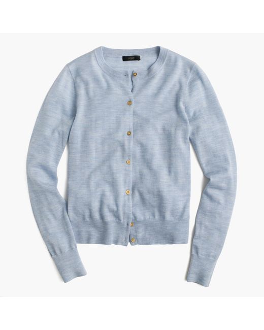 J.Crew Lightweight Wool Jackie Cardigan Sweater in Blue Lyst