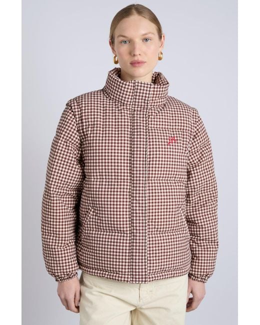 Damson Madder Brown Jennifer Check Puffer