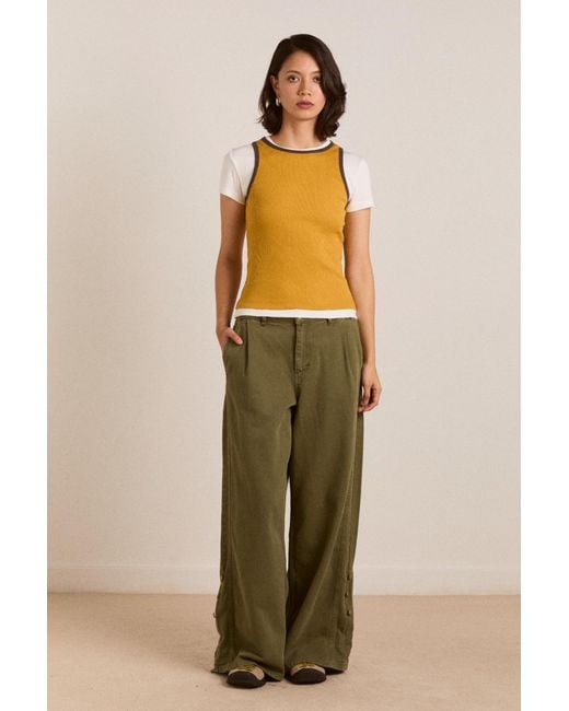 Damson Madder Yellow Manon Layered Ss Tee/Coffee Bean