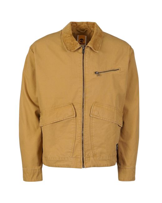 Timberland Brown Washed Canvas Jacket for men