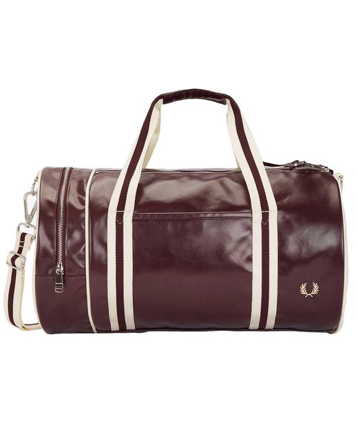 Fred Perry Red Classic Barrel Bag for men