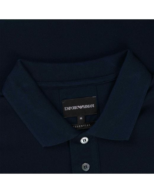 Emporio Armani Blue Mercerised Pique Polo Shirt for men