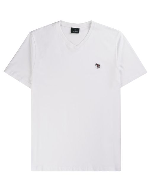 Paul Smith White V Neck T-shirt for men