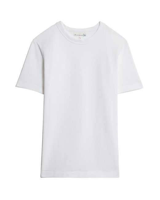 Merz B. Schwanen White Loopwheeled T-shirt for men