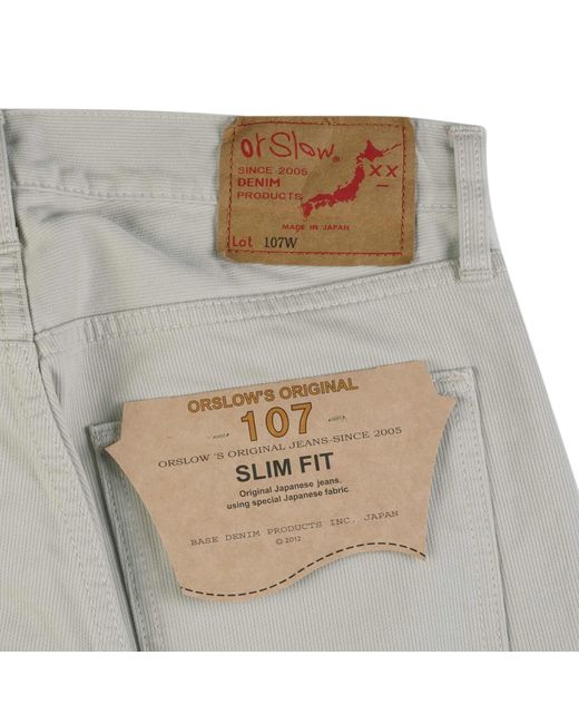 Orslow Gray 107 Cotton Pique Pants for men