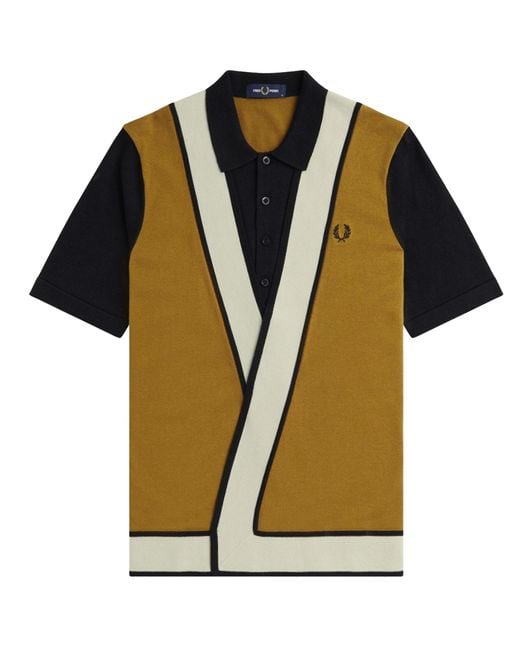 Fred Perry Black K7852 Knitted Crossover Shirt for men