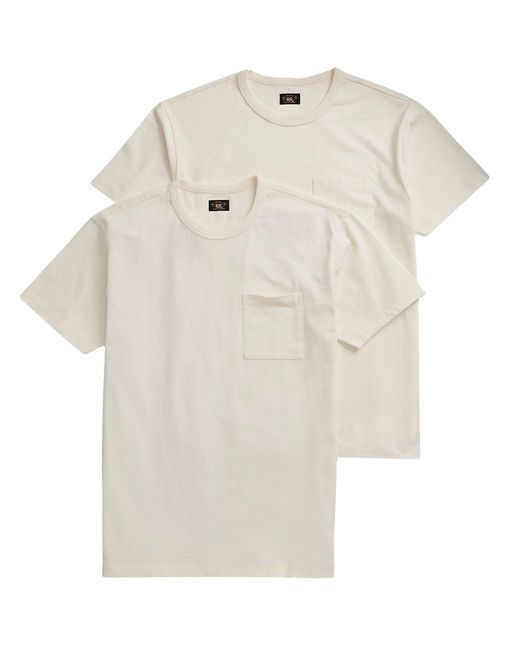 RRL Natural Garment-dyed Pocket T-shirt Two-pack for men