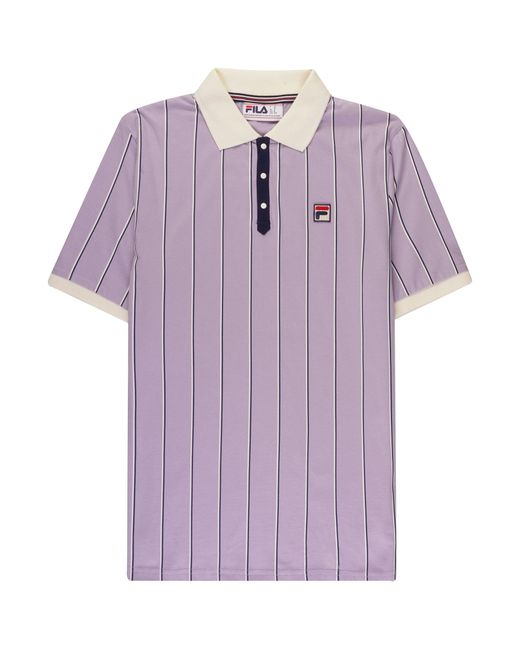 Fila Purple Brett Double Stripe Polo Shirt for men
