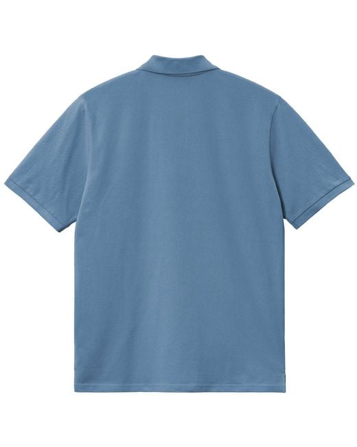 Carhartt Blue Short Sleeve Chase Pique Polo for men