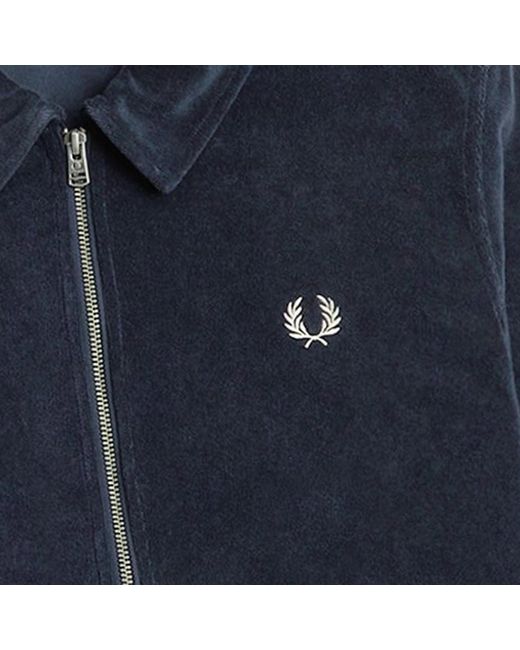 Fred Perry Blue Towelling Overshirt for men