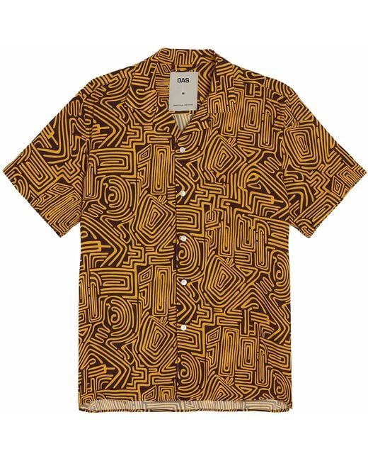 Oas Brown Viscose Shirt for men