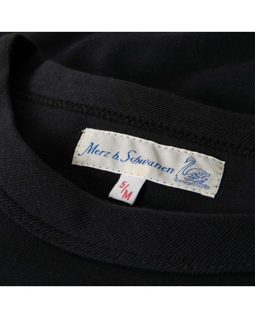 Merz B. Schwanen Black Loopwheeled T-shirt for men