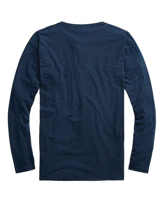 RRL Blue Long Sleeve T-shirt for men