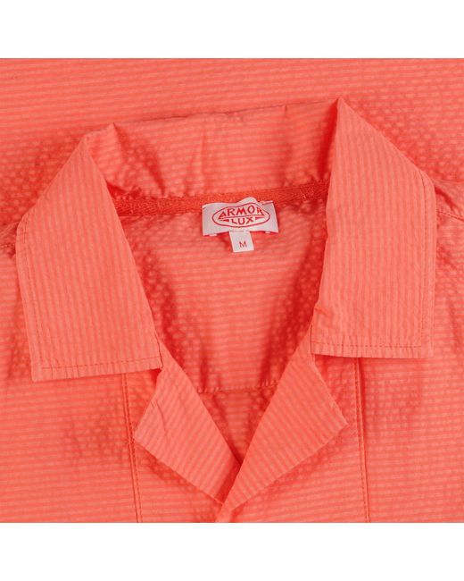 Armor Lux Orange Short Sleeve Shirt for men