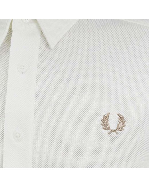 Fred Perry White Pullover Shirt for men