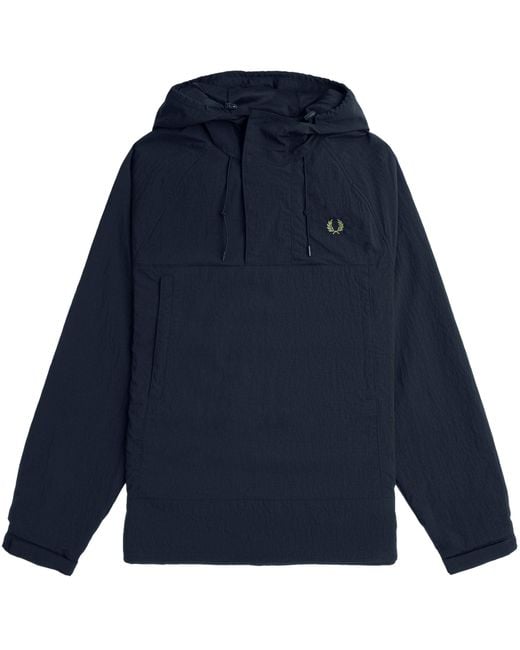 Fred Perry Blue J7817 Overhead Shell Jacket for men