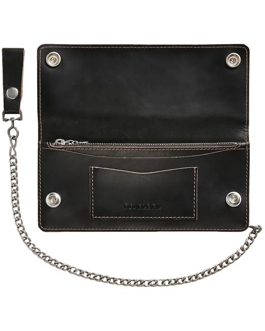RRL Black Leather Chain Wallet for men