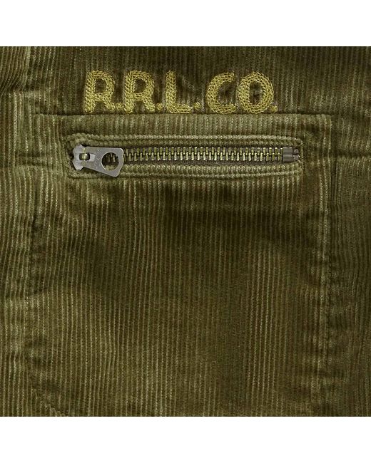 RRL Green Embroidered Corduroy Jacket for men