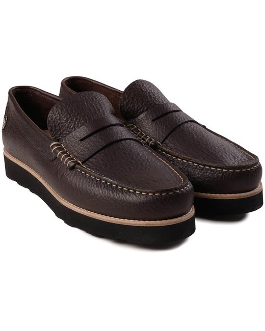 Yogi Footwear Black X Stuarts London Rudy Loafers Ostrich Leather for men
