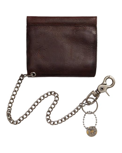 RRL Brown Leather Chain Wallet for men