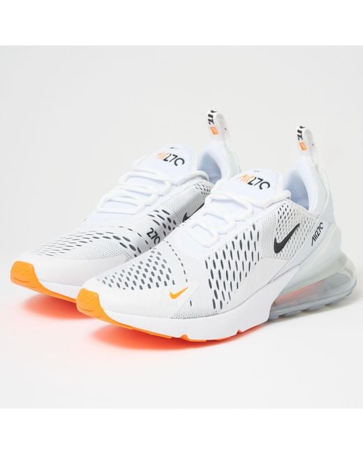 orange and white air max 270