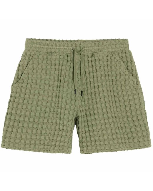 Oas Green Porto Waffle Shorts for men