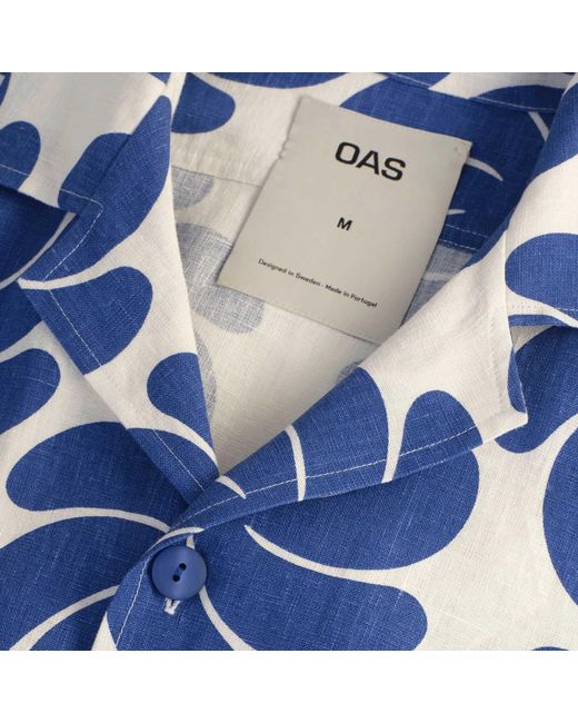 Oas Blue Linen Shirt for men