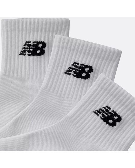 New Balance White 3 Pack Everyday Ankle Socks for men
