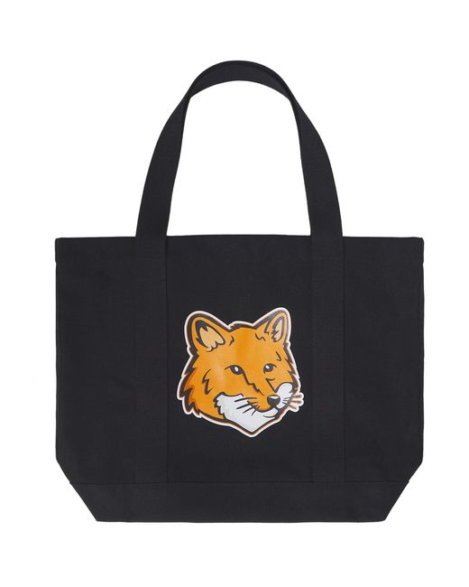 Maison Kitsuné Black Fox Head Tote Bag for men