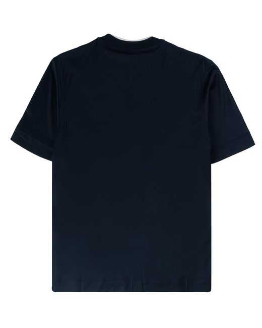 Emporio Armani Blue Logo-flocked Jersey T-shirt for men