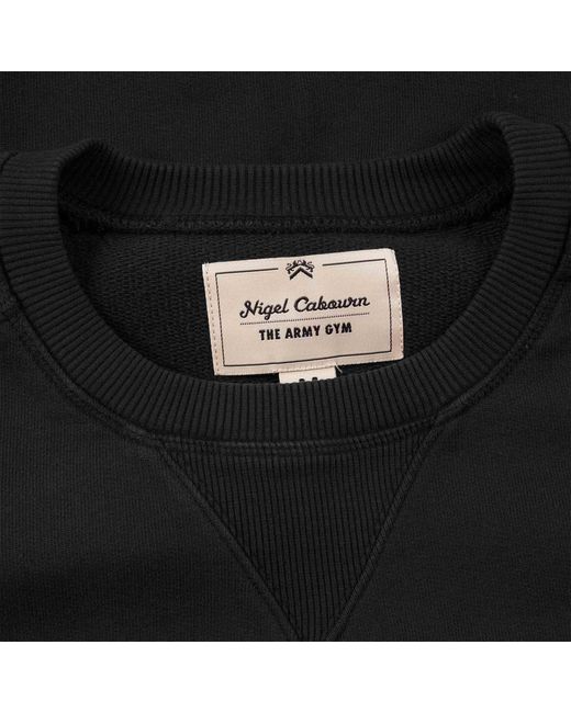 Nigel Cabourn Black Embroidered Arrow Crew Neck Sweatshirt for men