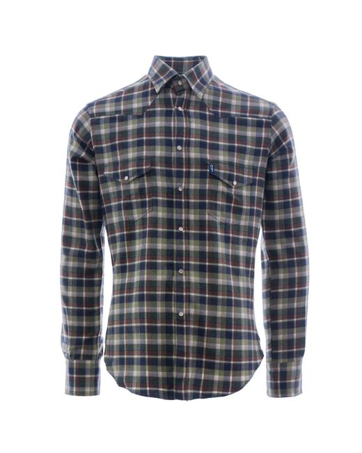C17 Jeans Blue Antonie Western Shirt | Green Check | C17wst-12 for men
