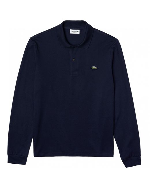 Lacoste Gray Long Sleeve Embroidered Polo Shirt for men