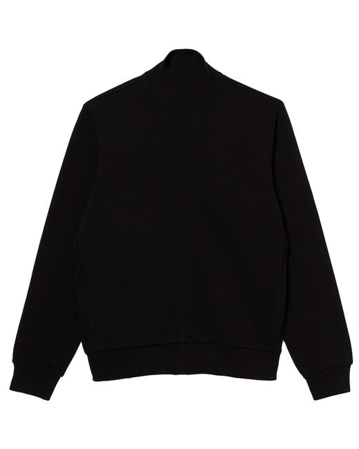 Lacoste Black Regular Fit Brushed Fleece Zipped Sweatshirt for men