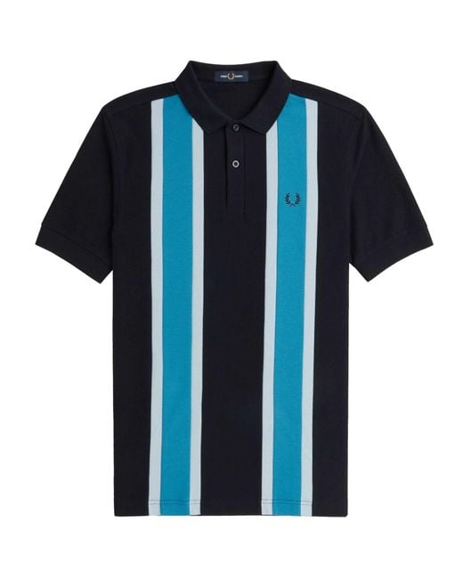 Fred Perry Blue Woven Mesh Relaxed Polo Shirt for men