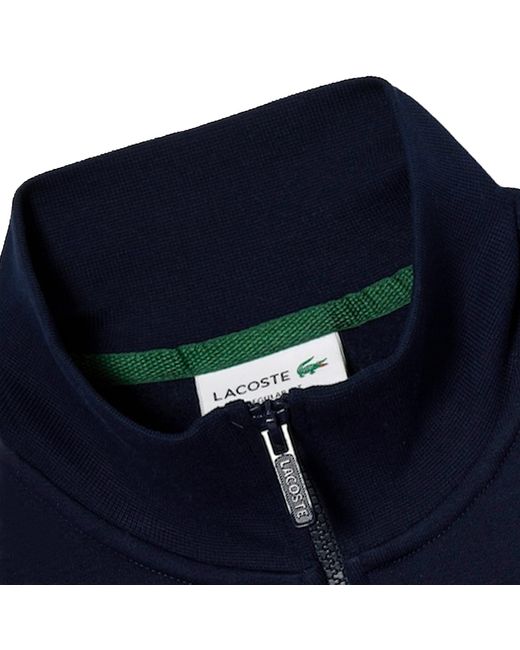 Lacoste Blue Brushed Fleece Zipped Sweatshirt for men