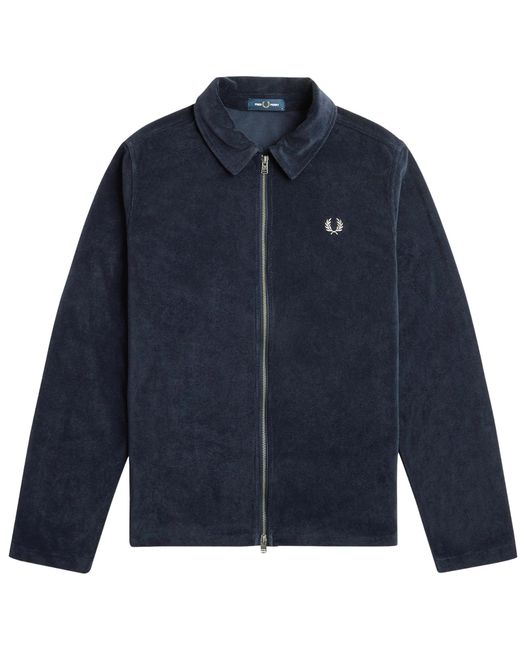 Fred Perry Blue Towelling Overshirt for men