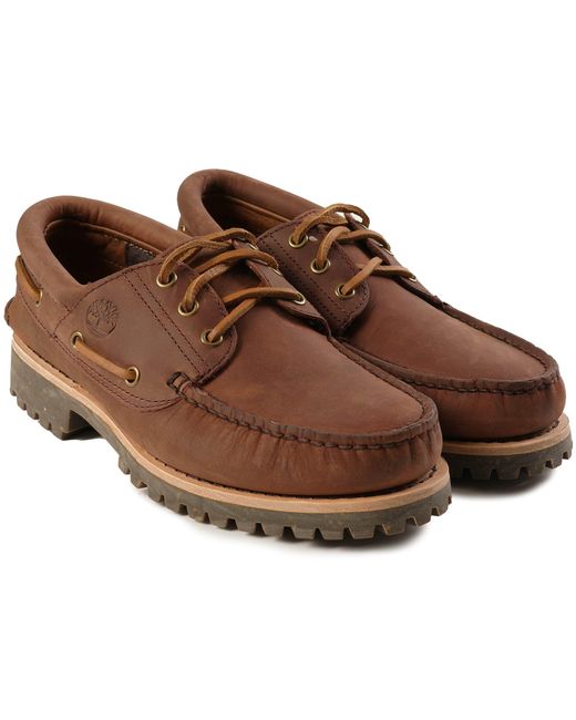 Timberland Brown Authentic Handsewn Boat Shoes for men