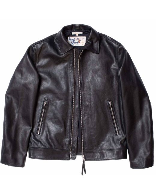 Nudie Jeans Black Eddy Rider Leather Jacket for men