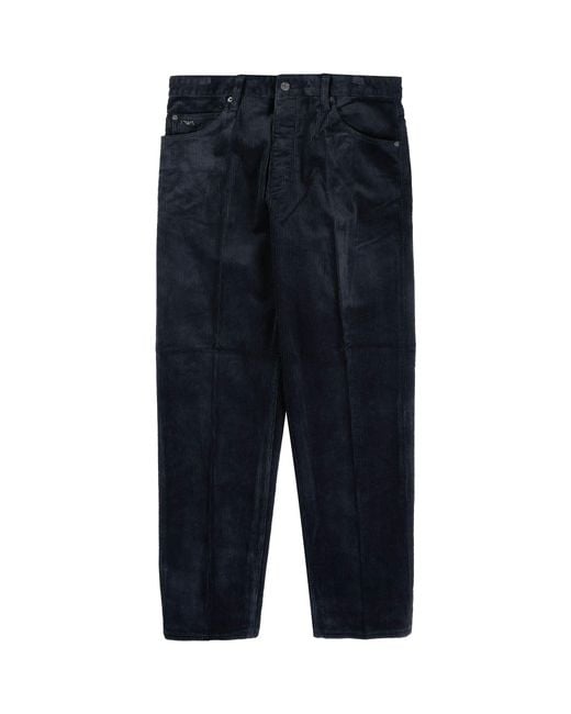 Emporio Armani Blue J69 Loose-fit Corduroy Trousers for men