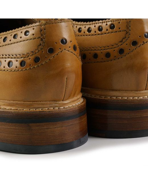 GRENSON Brown Archie Brogue Shoes for men