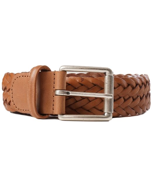 Andersons Brown Anderson Belts Woven Leather Belt for men