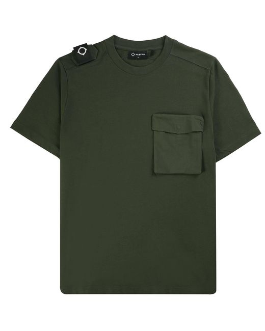 Ma Strum Green Cargo Pocket T-shirt for men