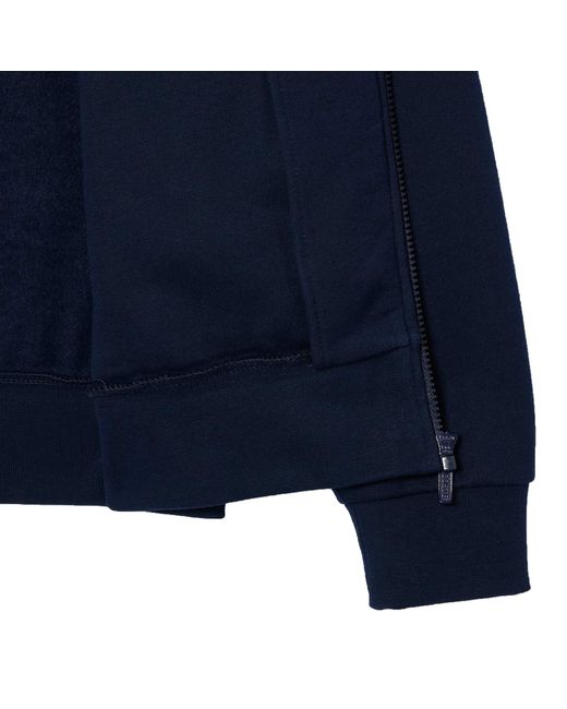 Lacoste Blue Brushed Fleece Zipped Sweatshirt for men