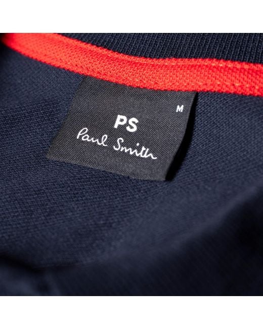 Paul Smith Blue Long-sleeve Zebra Logo Polo Shirt for men